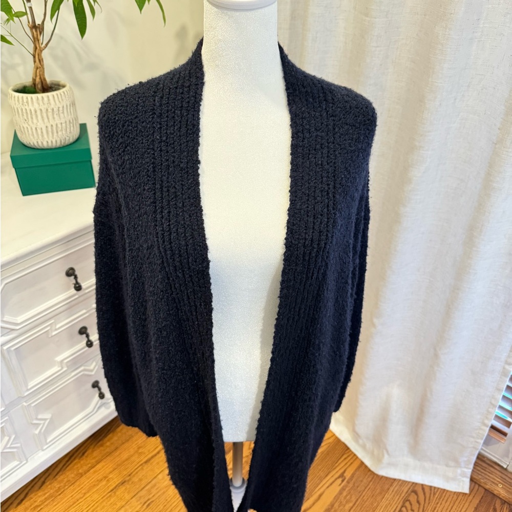 Vince Wool -Silk -Cashmere Dark Blue Open Front Cardigan